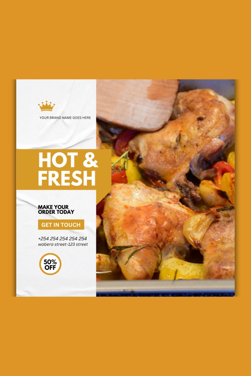 1 Instagram sized Canva Chicken Fas Food Design Template Bundle – $4 pinterest preview image.