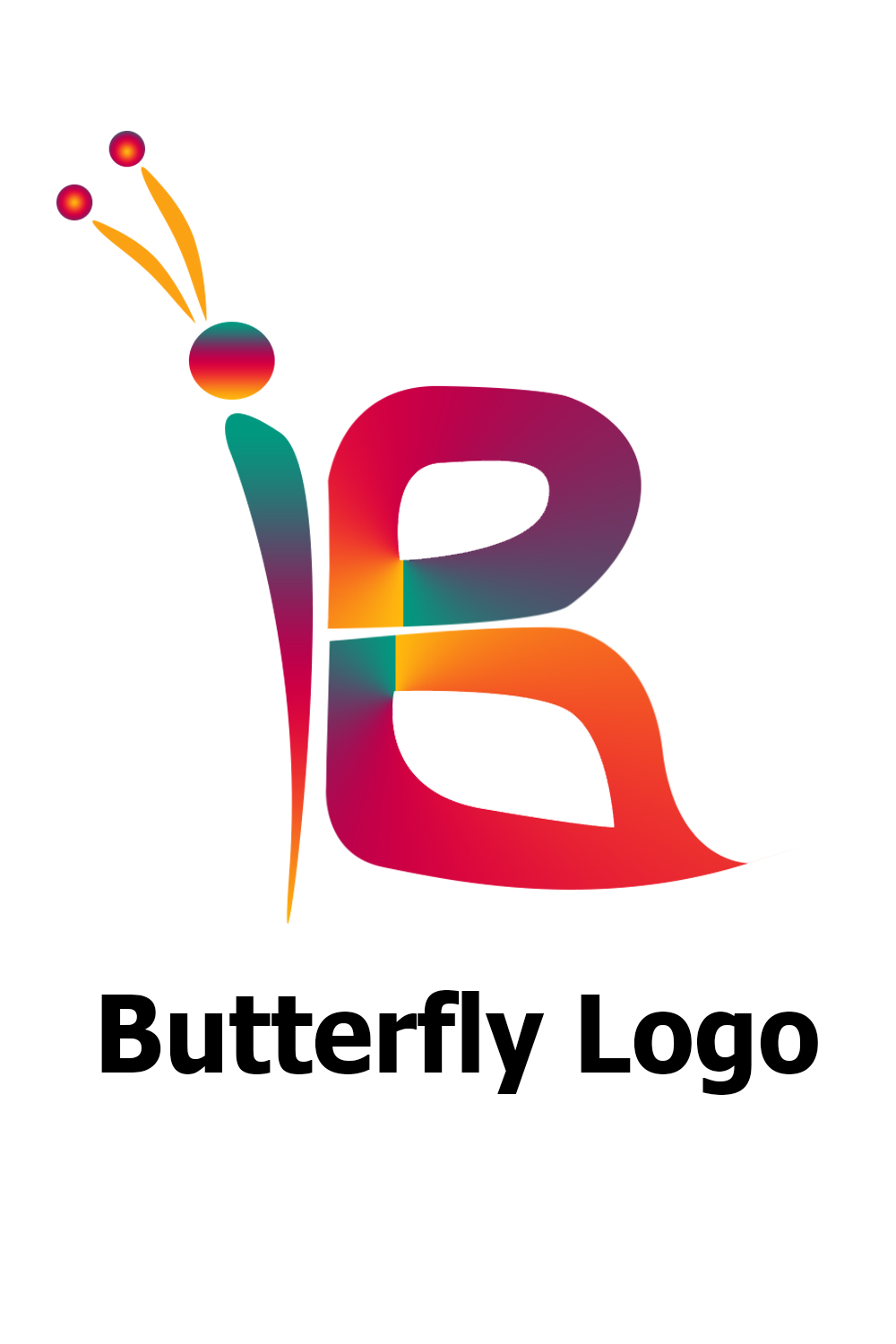 Colorful Butterfly-Logo Template pinterest preview image.