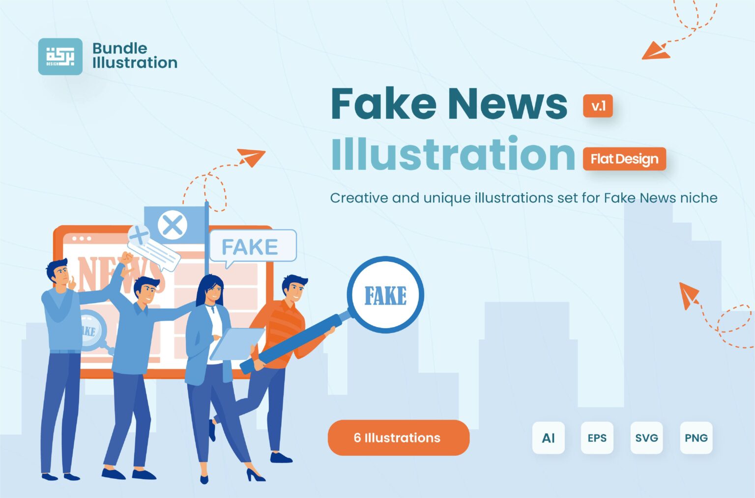Fake News 1 Illustration Design - MasterBundles