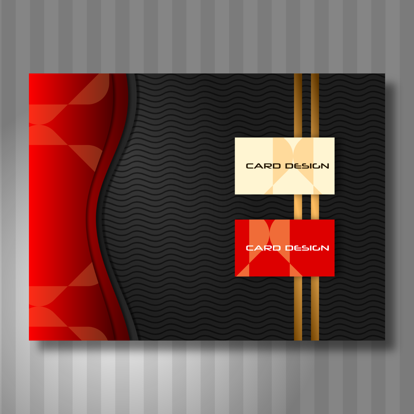 bundle 5 luxury black and red business card mock-ups preview image.