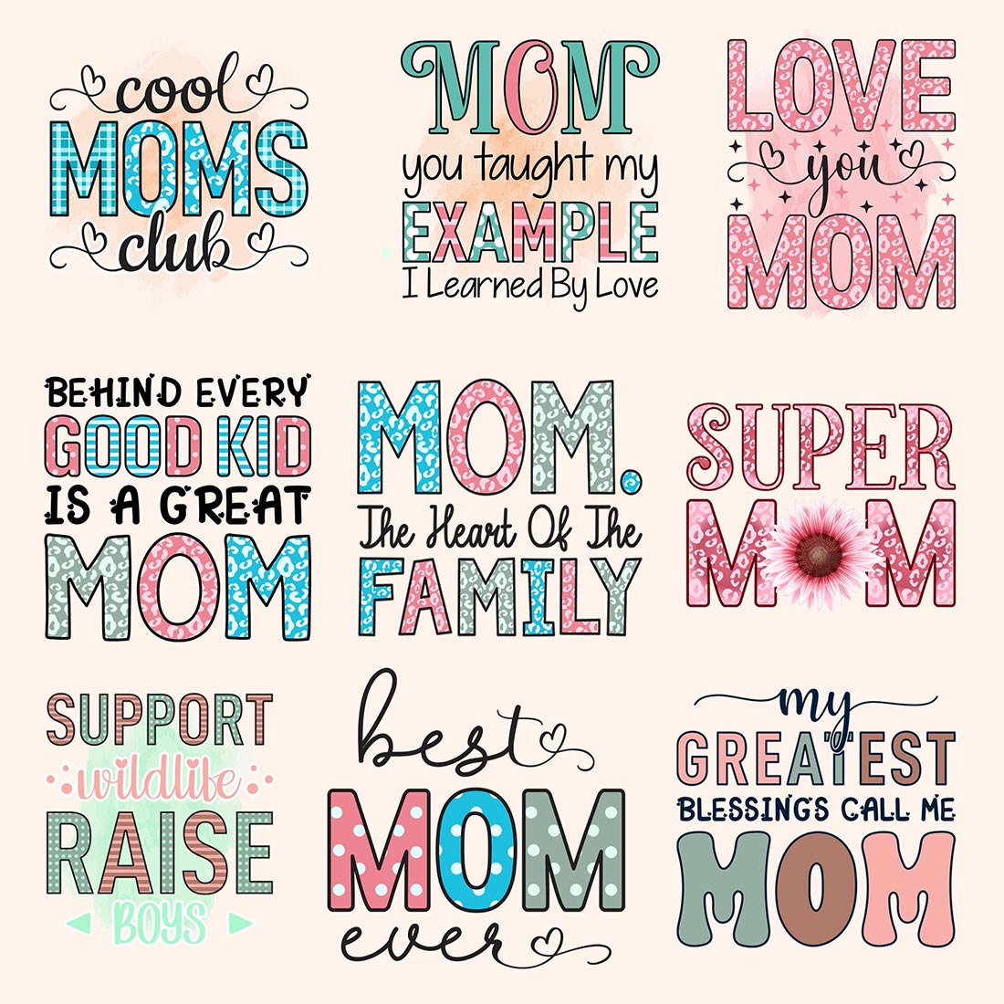 Funny Mom Mama Mother Day SVG Cut Files preview image.