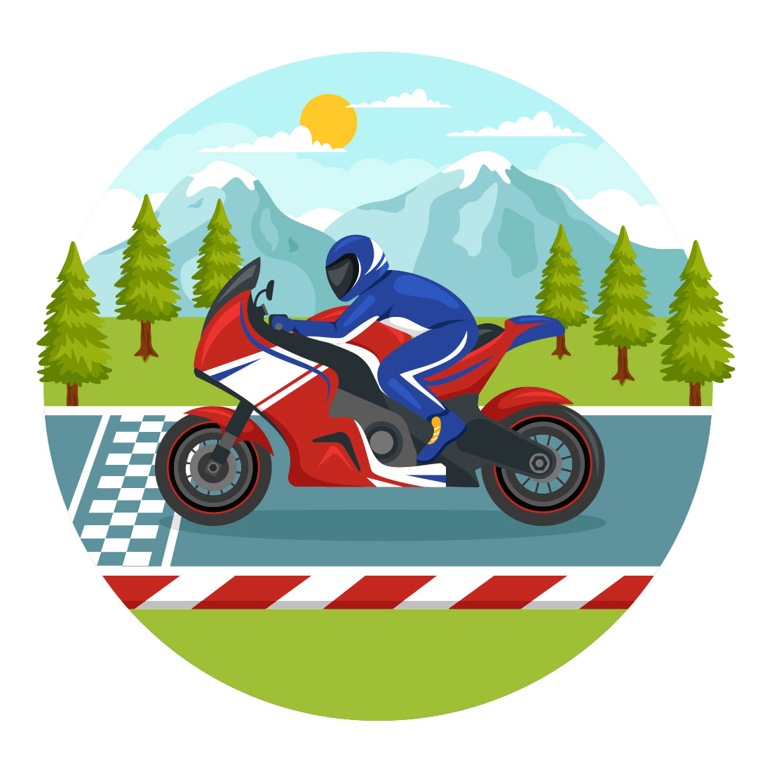 12 Racing Motosport Illustration preview image.