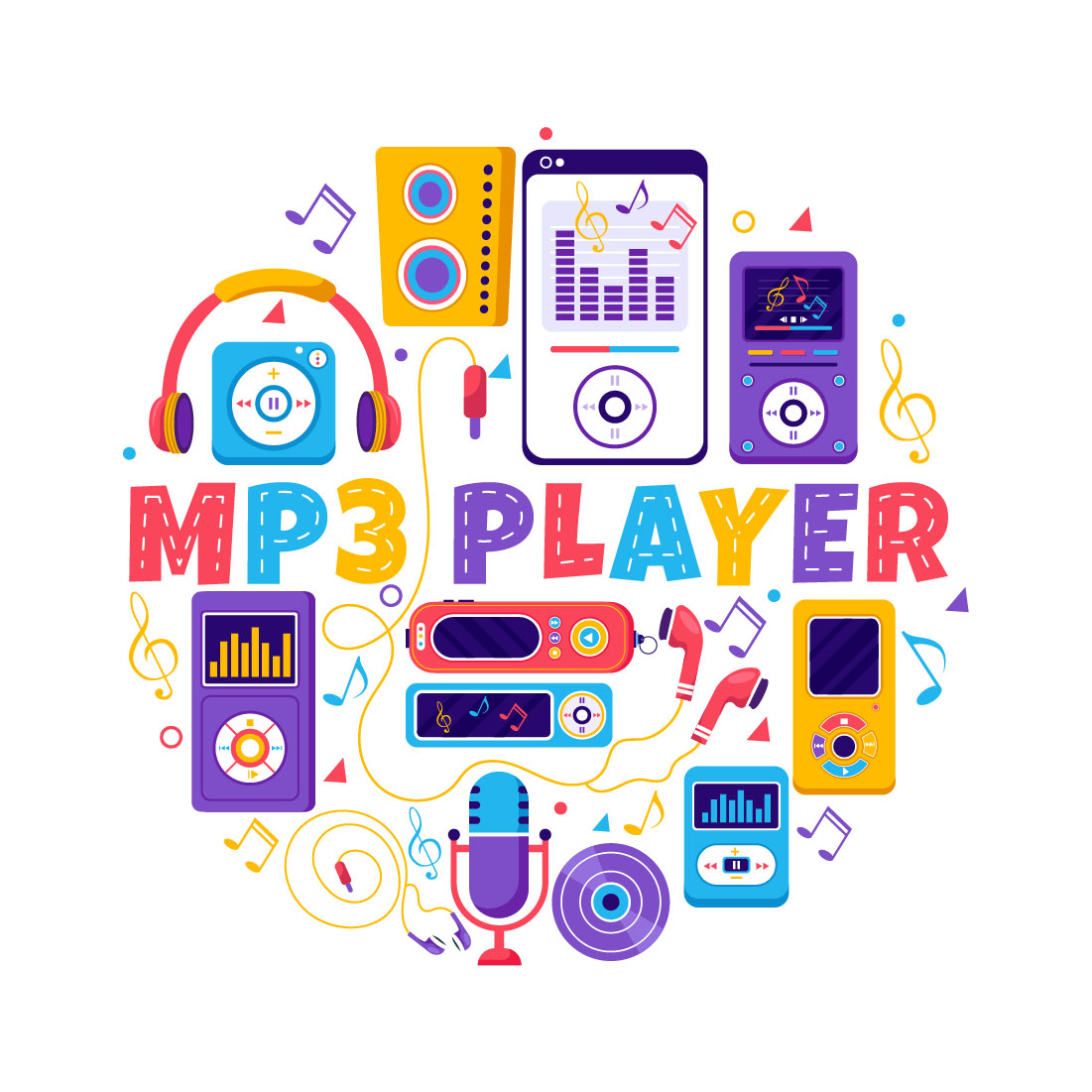10 MP3 Player Illustration preview image.