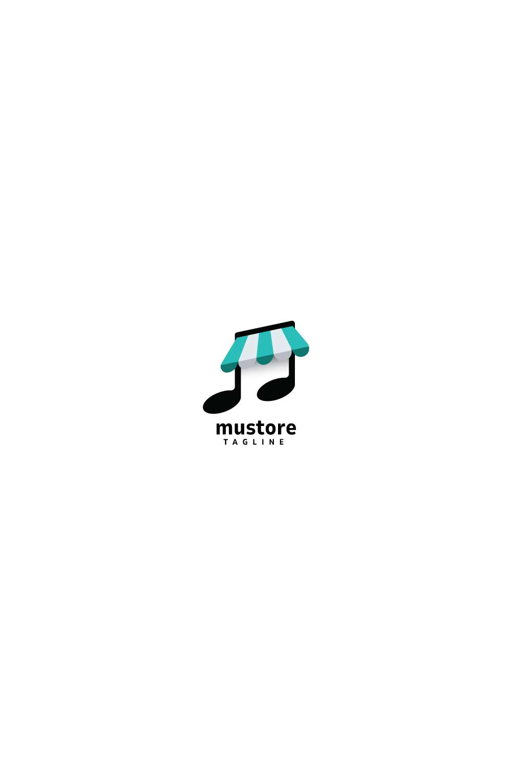 Music Store Logo pinterest preview image.