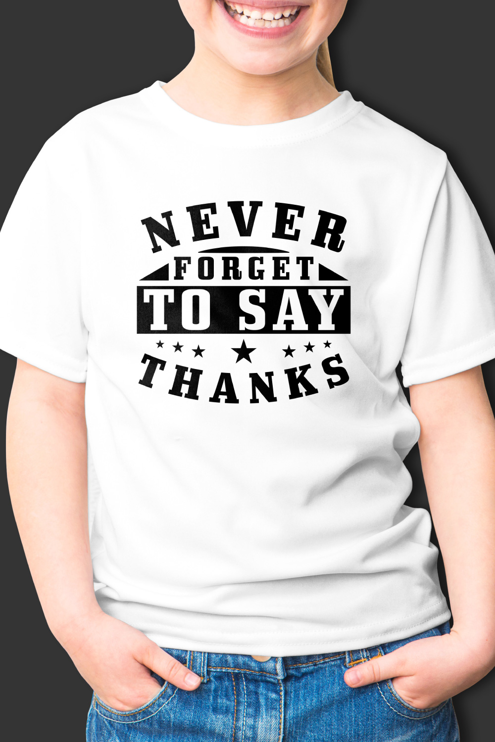 Never forget to say thanks tshirt design pinterest preview image.