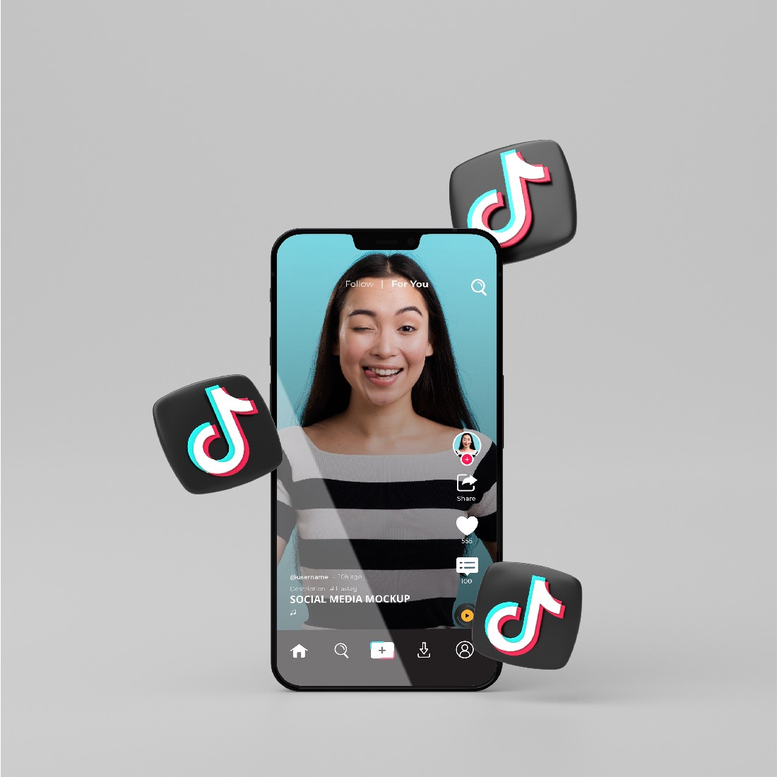Social media phone mockup design preview image.
