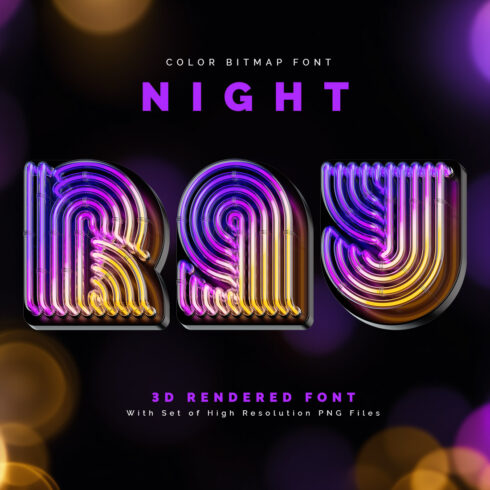 Night Ray — Color Bitmap Font cover image.