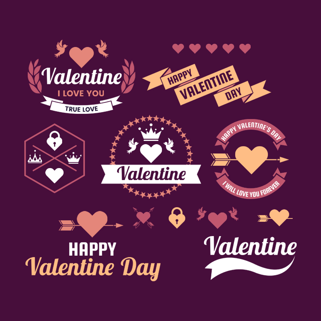 valentine logo ribbons preview image.