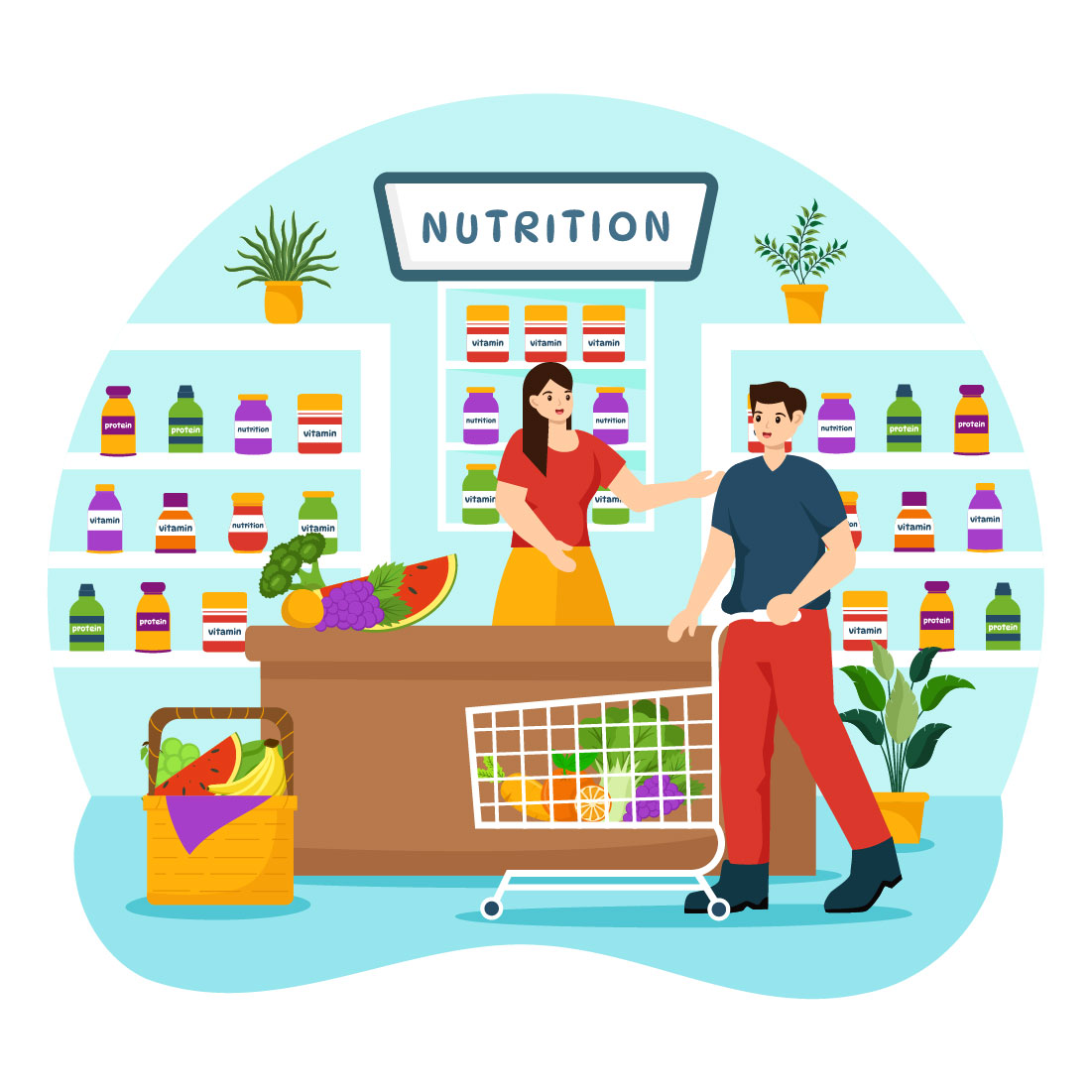 10 Nutrition Store Illustration cover image.