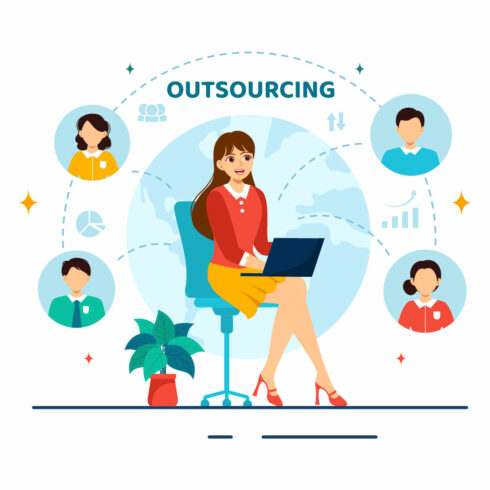 12 Outsourcing Business Illustration cover image.