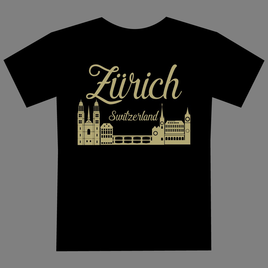 For a festival in Zurich, Switzerland, you might want your T-shirt design to capture the essence of the city and the event cover image.