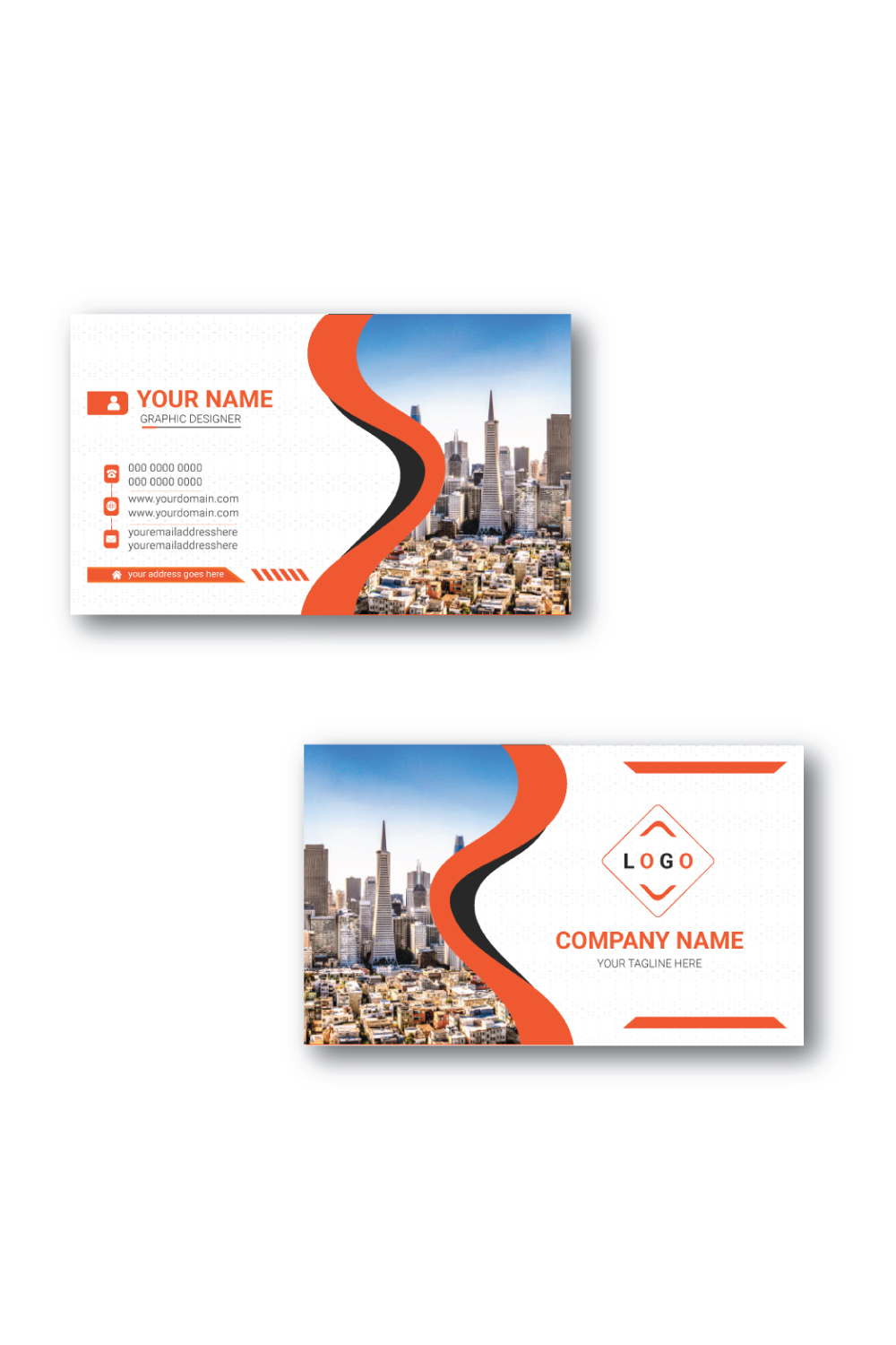 Creative and Modern Business Card pinterest preview image.