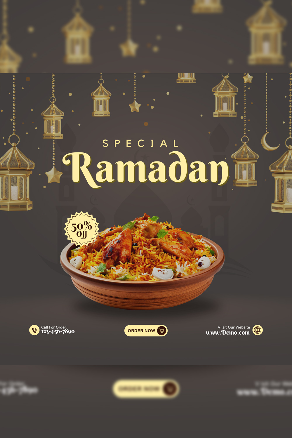 Ramadan Sale Social Media Post pinterest preview image.