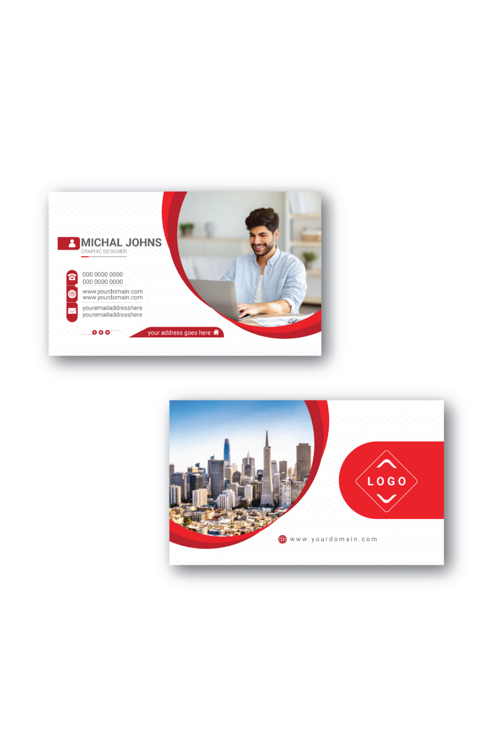 Creative Business Card Template pinterest preview image.