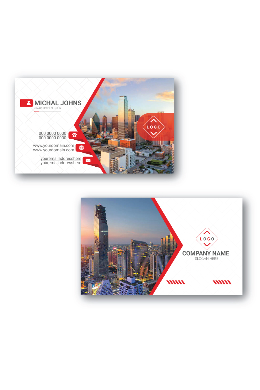 Corporate business card template pinterest preview image.