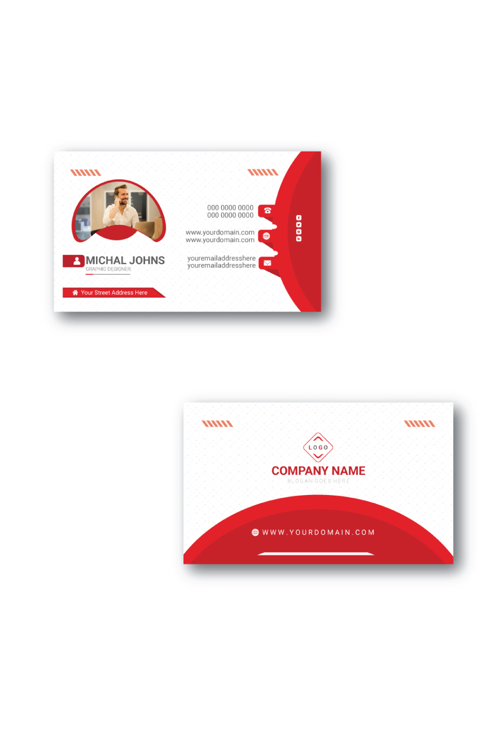 Corporate Business Card pinterest preview image.