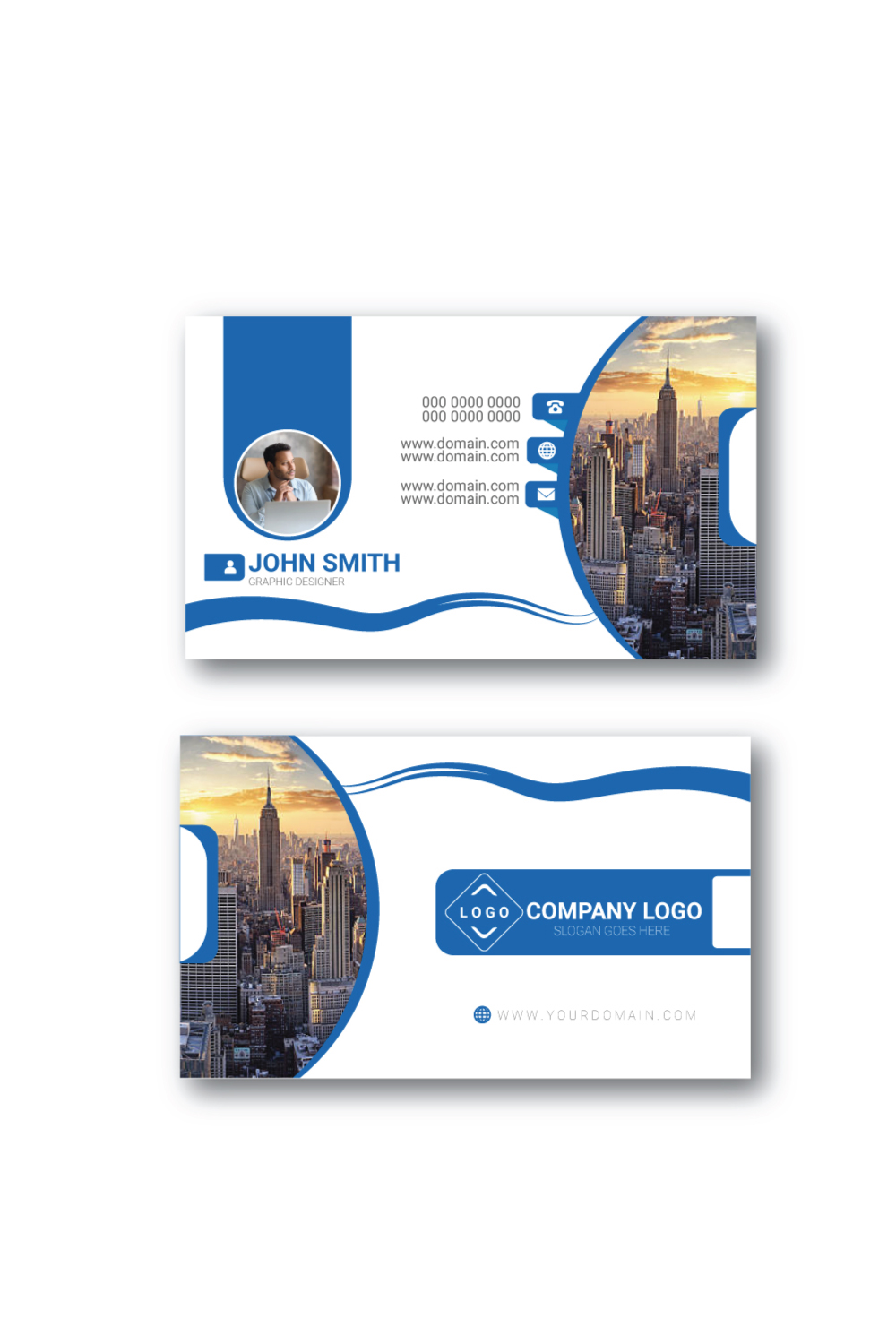 Modern Business Card pinterest preview image.