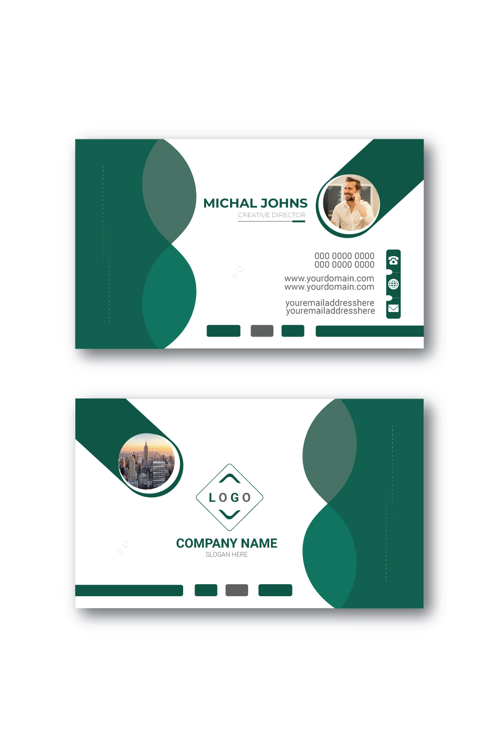 Corporate Business Card Design pinterest preview image.