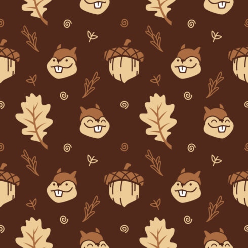 Squirrel Cartoon Vector Seamless Pattern cover image.