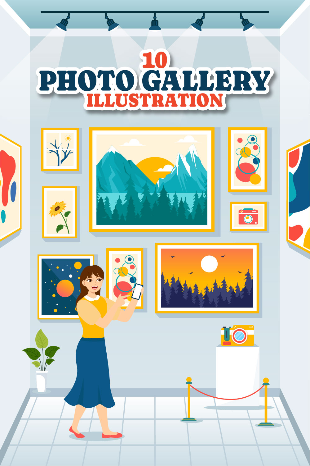 10 Photo Gallery Illustration pinterest preview image.