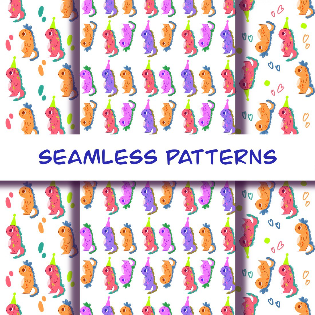 Seamless Patterns: Dinosaurs cover image.