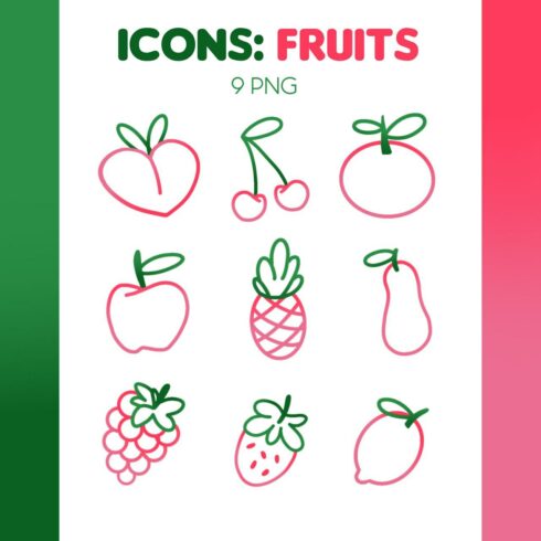ICONS: FRUITS AND BERRIES (9 PNG) cover image.