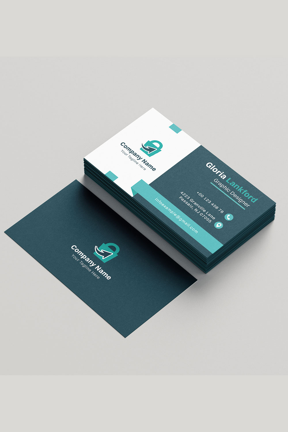 Modern Business Card Template pinterest preview image.