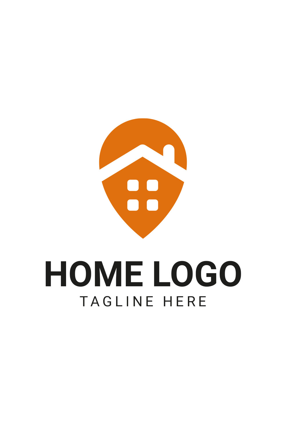 Home Logo Design Template pinterest preview image.