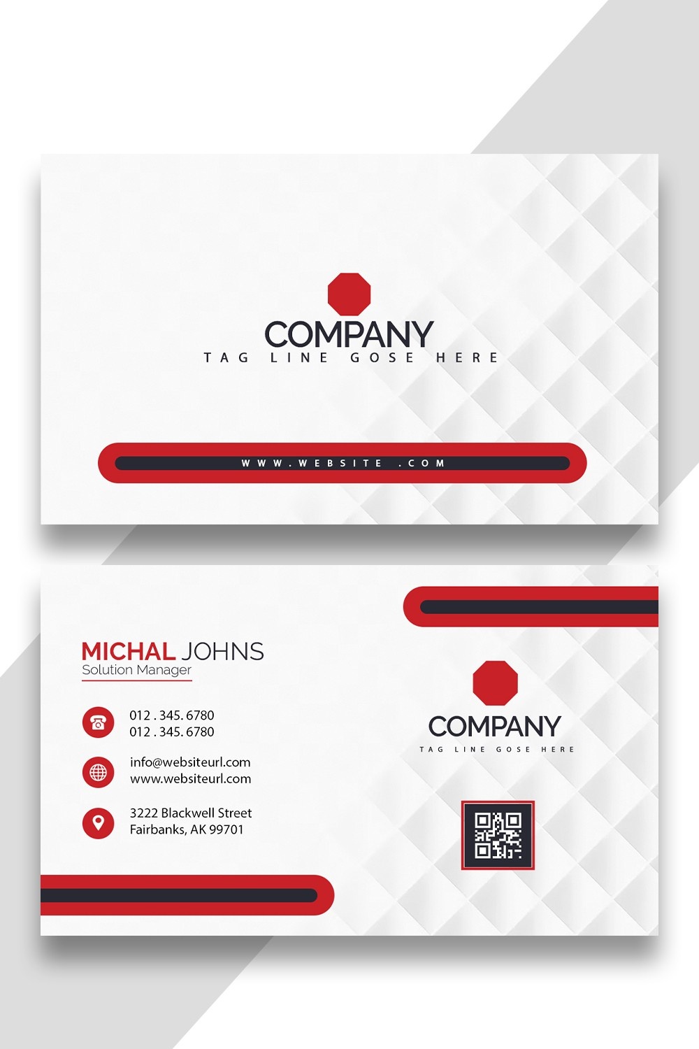 Simple and Elegant modern Business Card Template pinterest preview image.