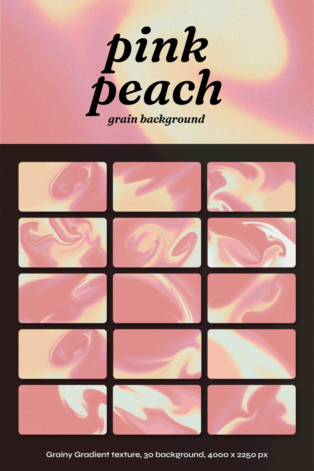 30 Pink peach grain texture background 4000x2250 pixel JPEG bundle set pinterest preview image.
