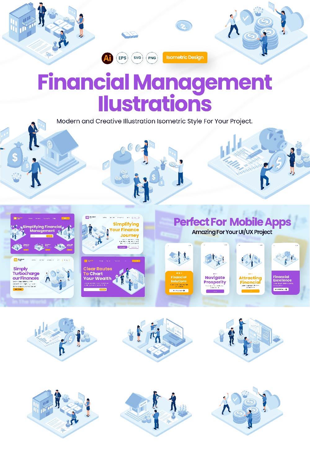 Financial Management Illustration Design pinterest preview image.