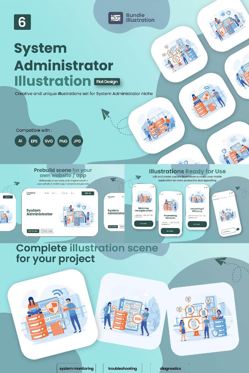 Illustration Design for the Use of System Administrator pinterest preview image.