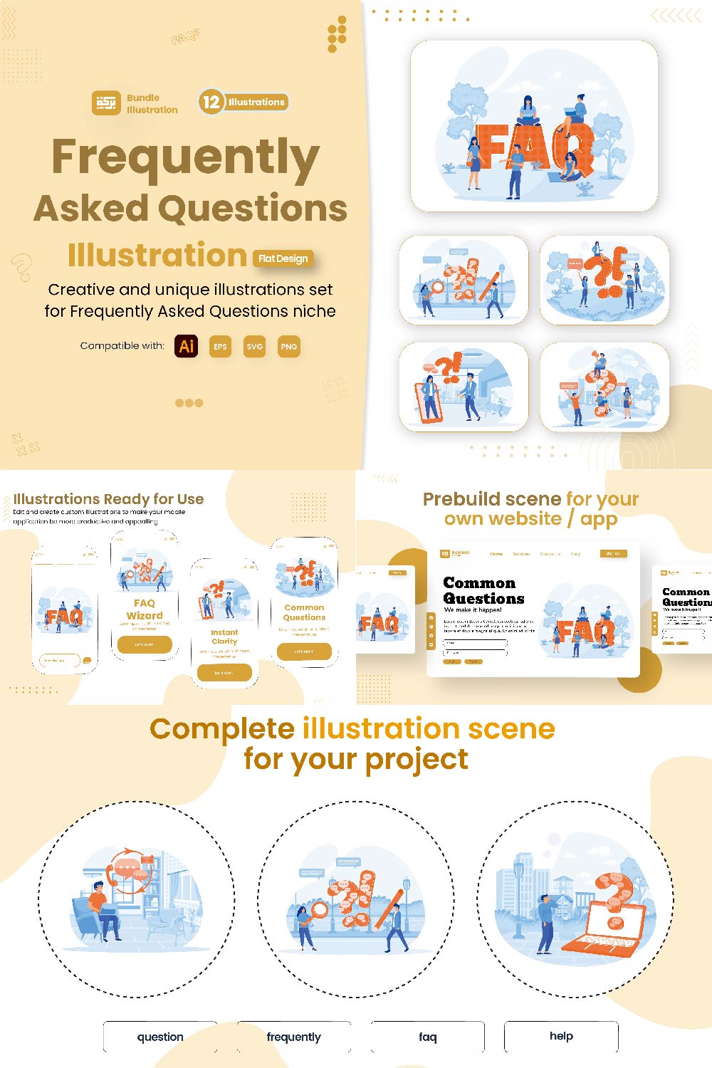 Illustration of Frequently Asked Question ( FAQ) 2 pinterest preview image.