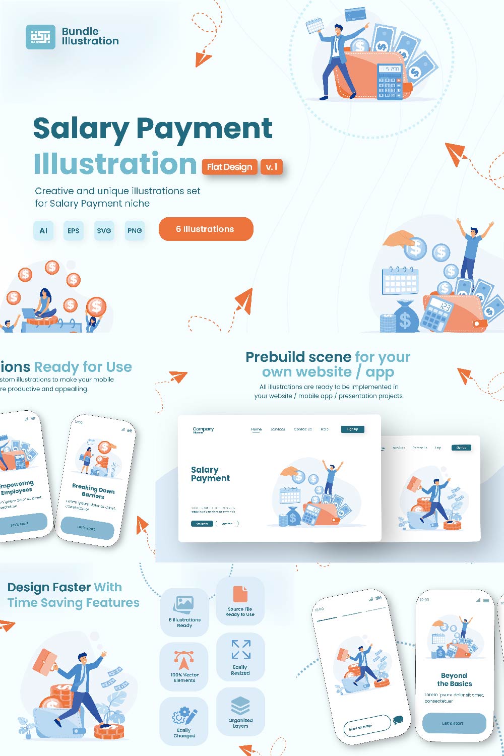 Illustration Design Salary Payment 1 pinterest preview image.
