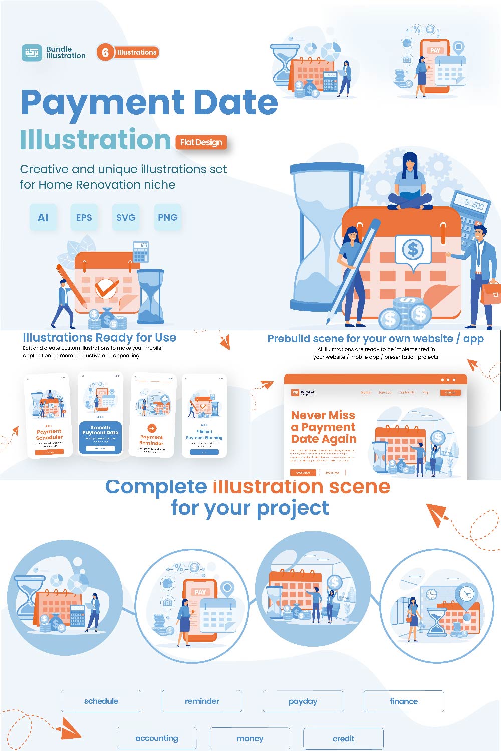 Pay Date Strategy Illustration Design pinterest preview image.