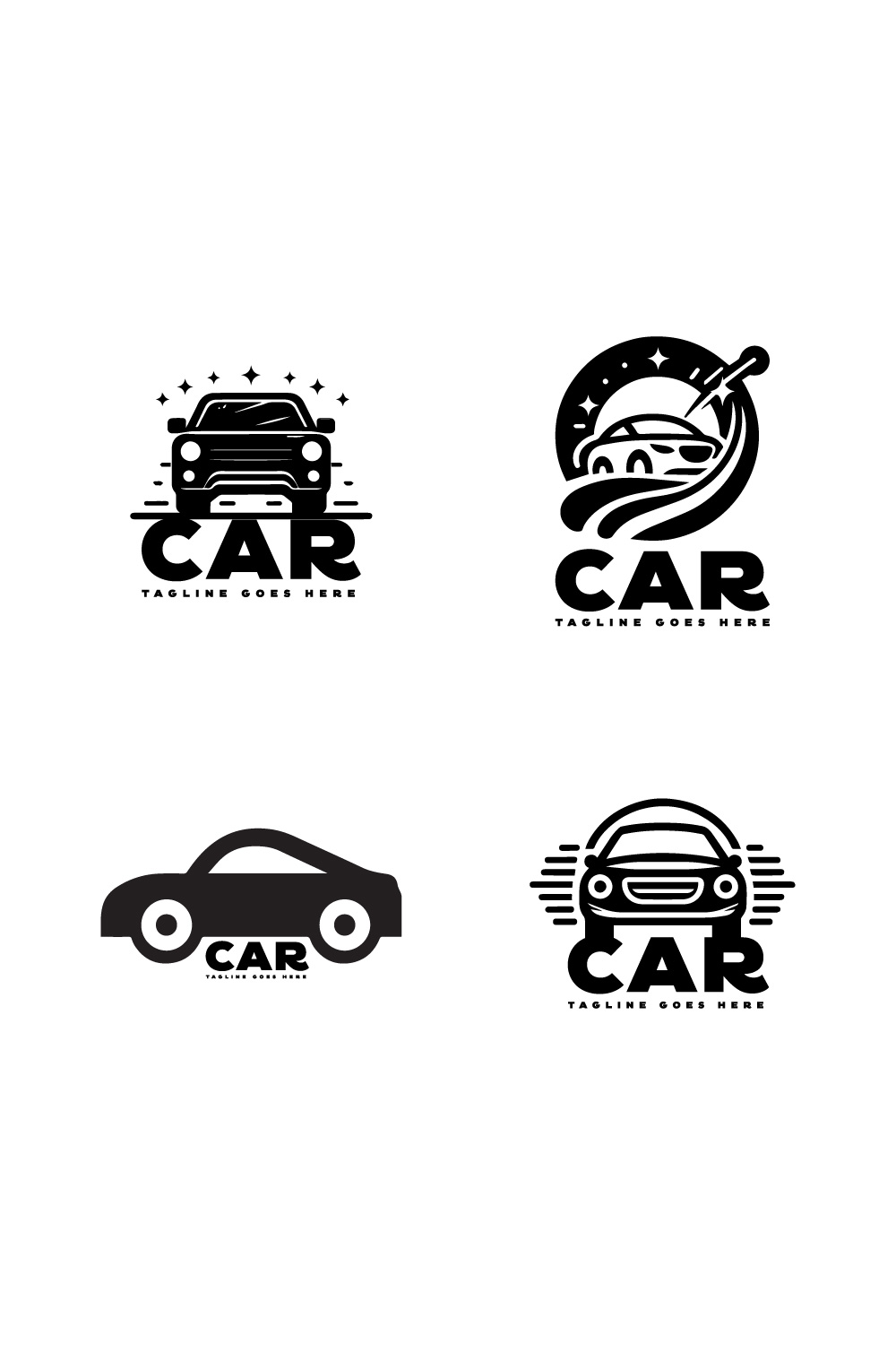 car minimal logo design template pinterest preview image.