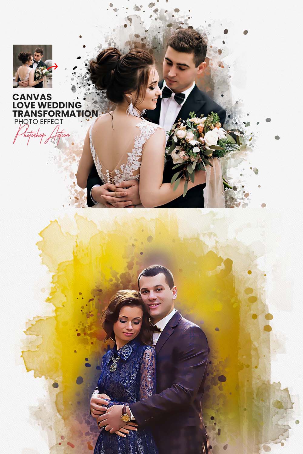 Canvas Love Wedding Transformation pinterest preview image.