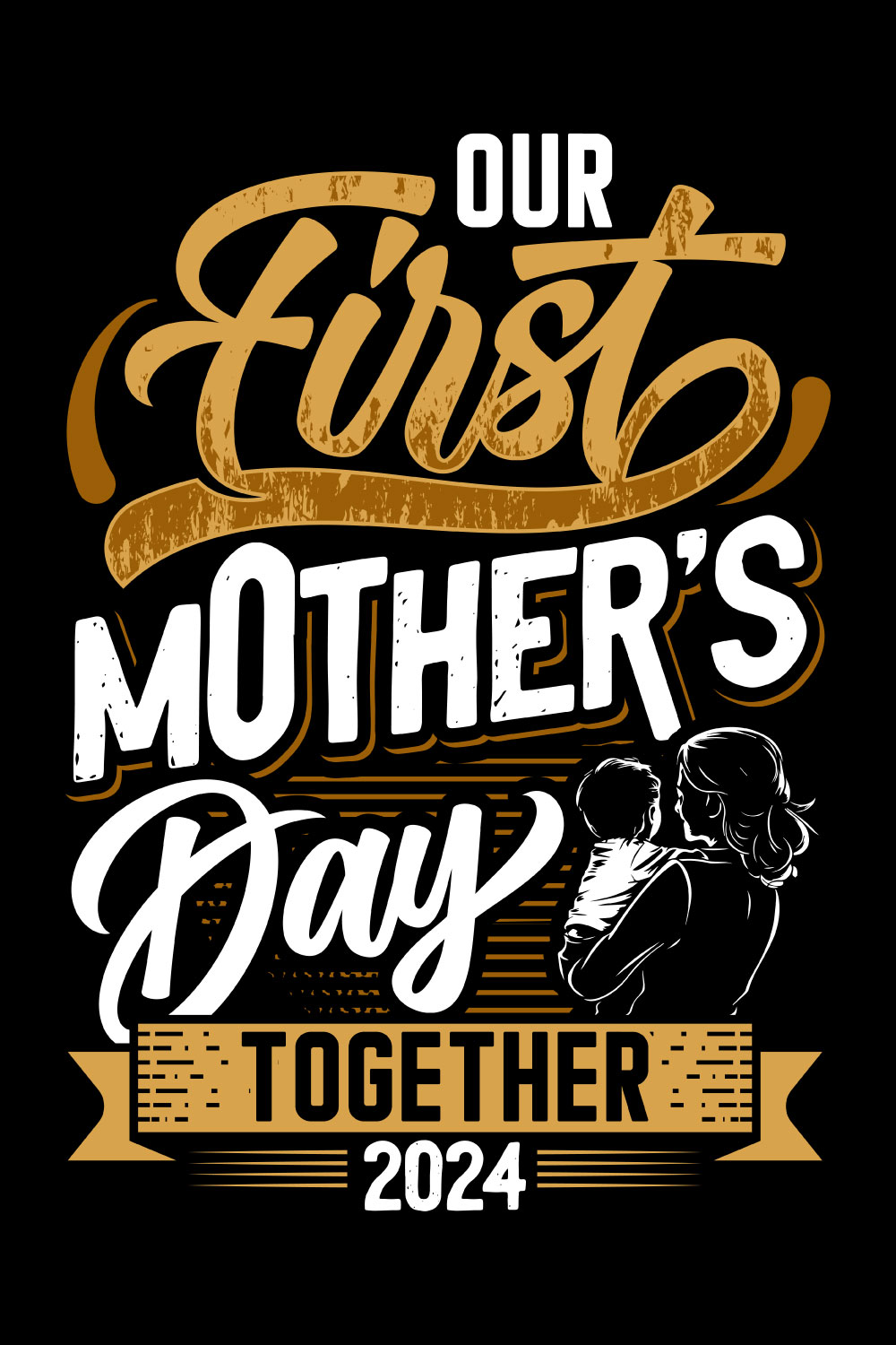 Mother's day t shirt design bundle with 10 premium quality designs pinterest preview image.