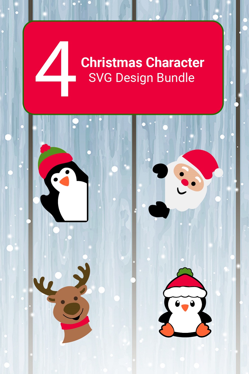 Christmas Character SVG Bundle, Christmas Files Bundle Compatible with Cricut pinterest preview image.