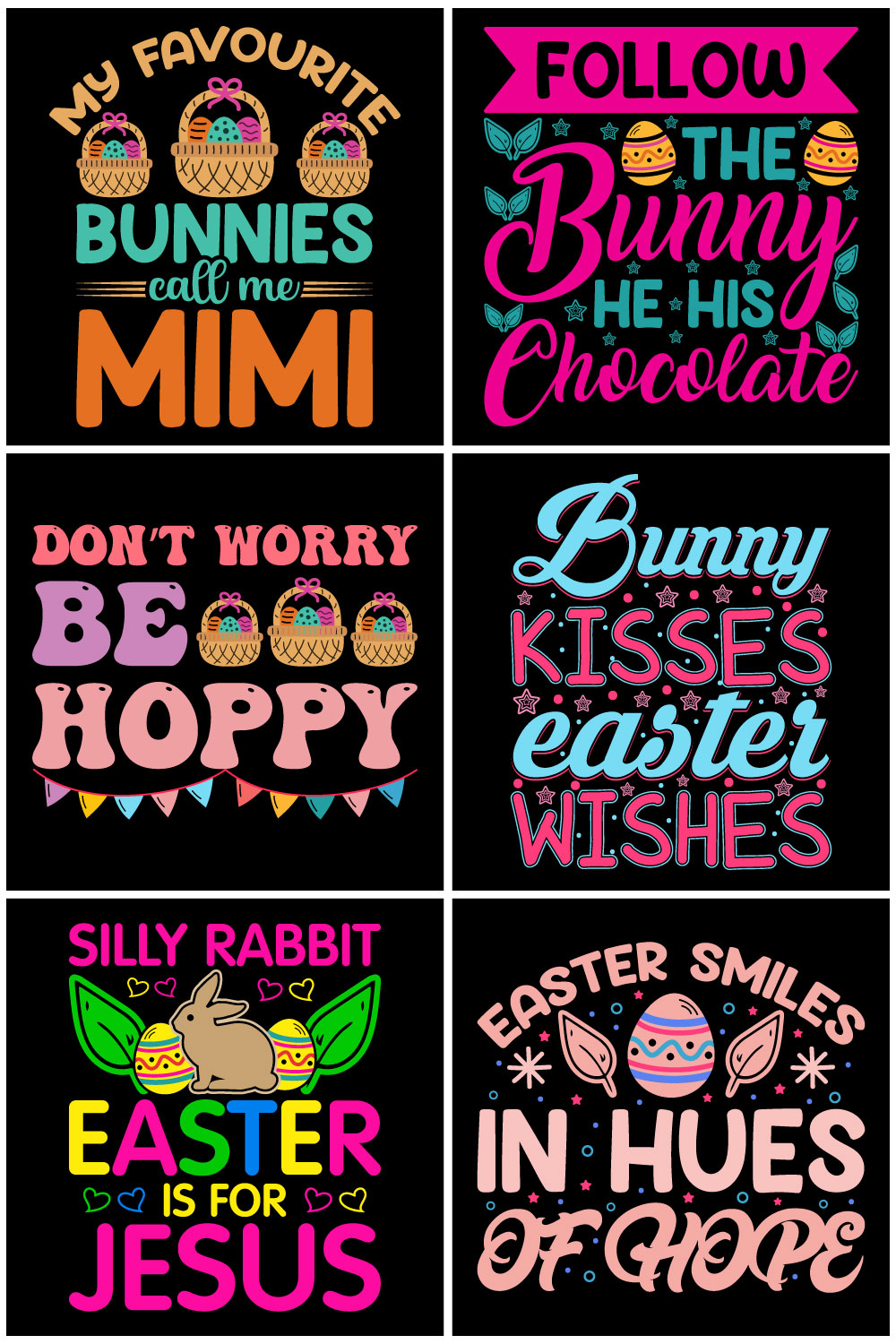 Premium Easter Sunday Typography And Graphics T Shirt Design Bundle pinterest preview image.