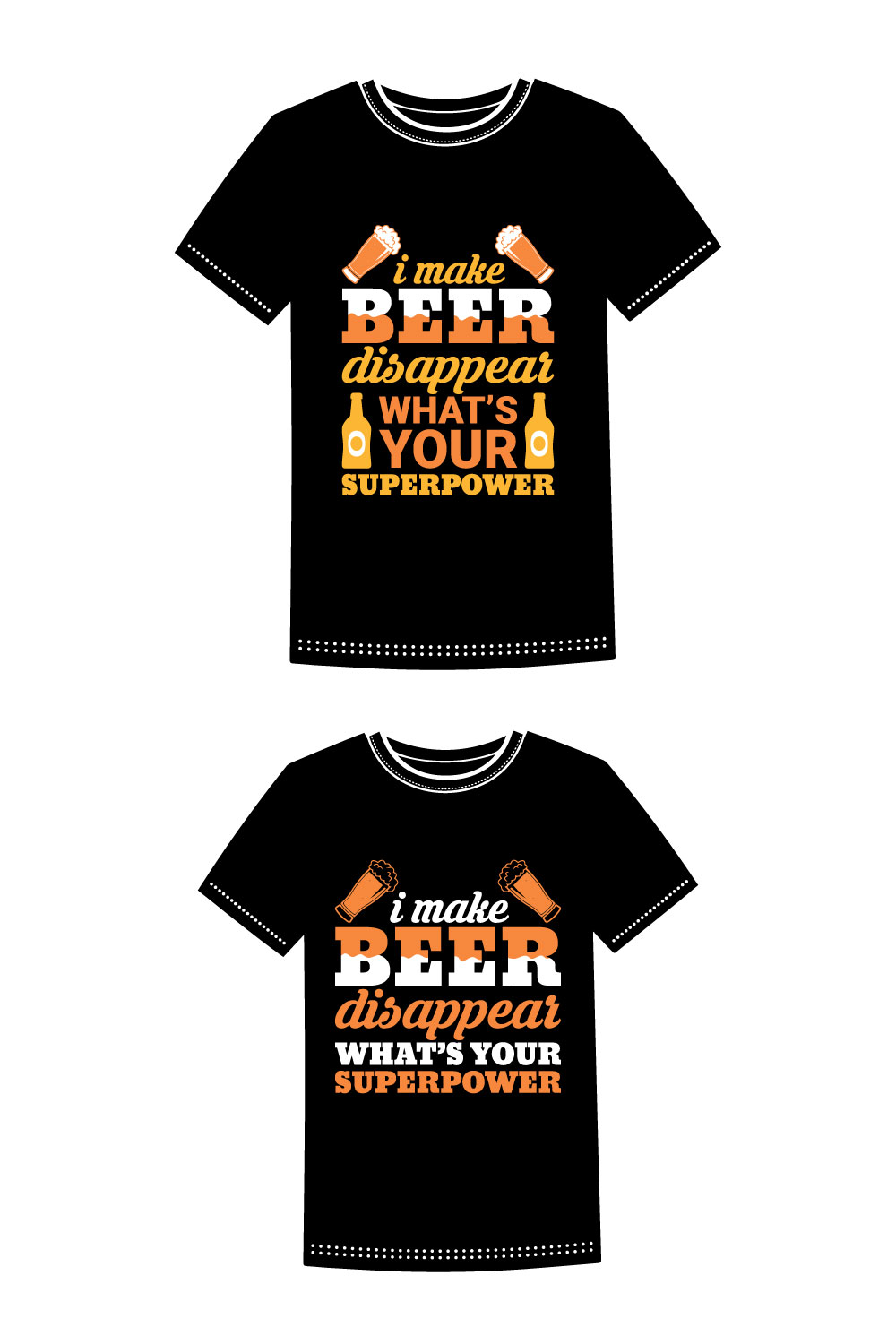 Beer Typography And Graphics T Shirt Design Bundle pinterest preview image.