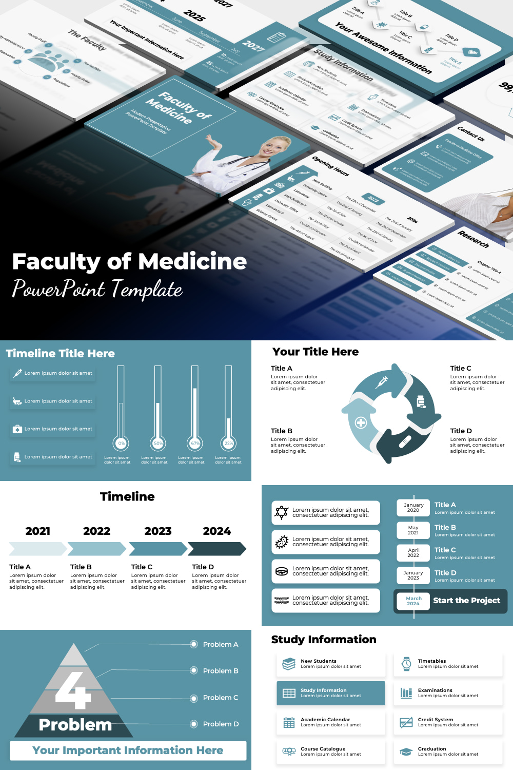 Faculty of Medicine Powerpoint Template pinterest preview image.