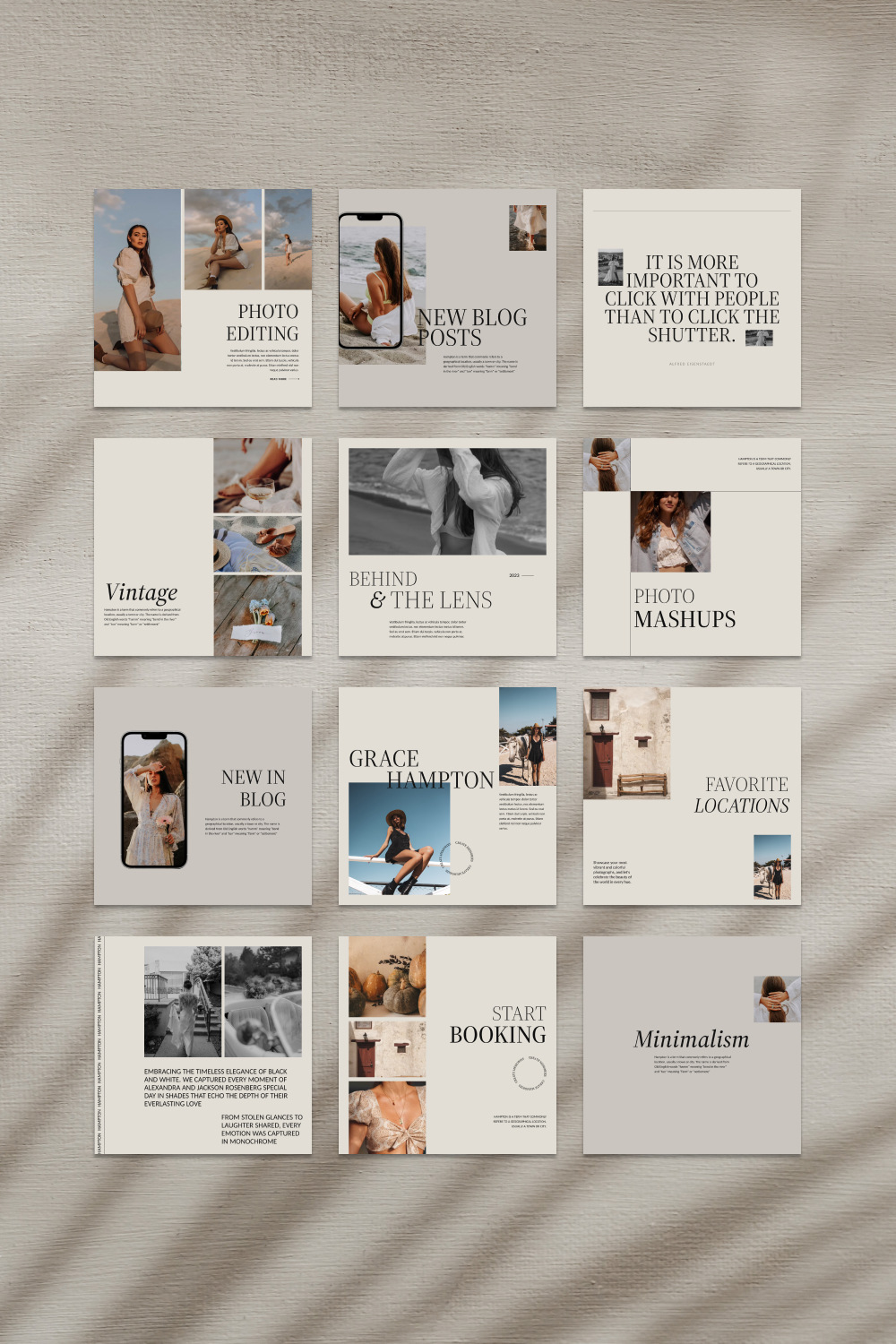 Canva Instagram Templates For Photographers pinterest preview image.
