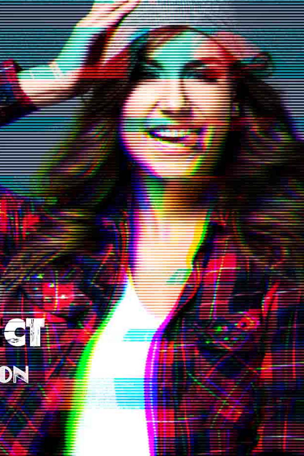 Super Glitch Effect Photoshop Action pinterest preview image.