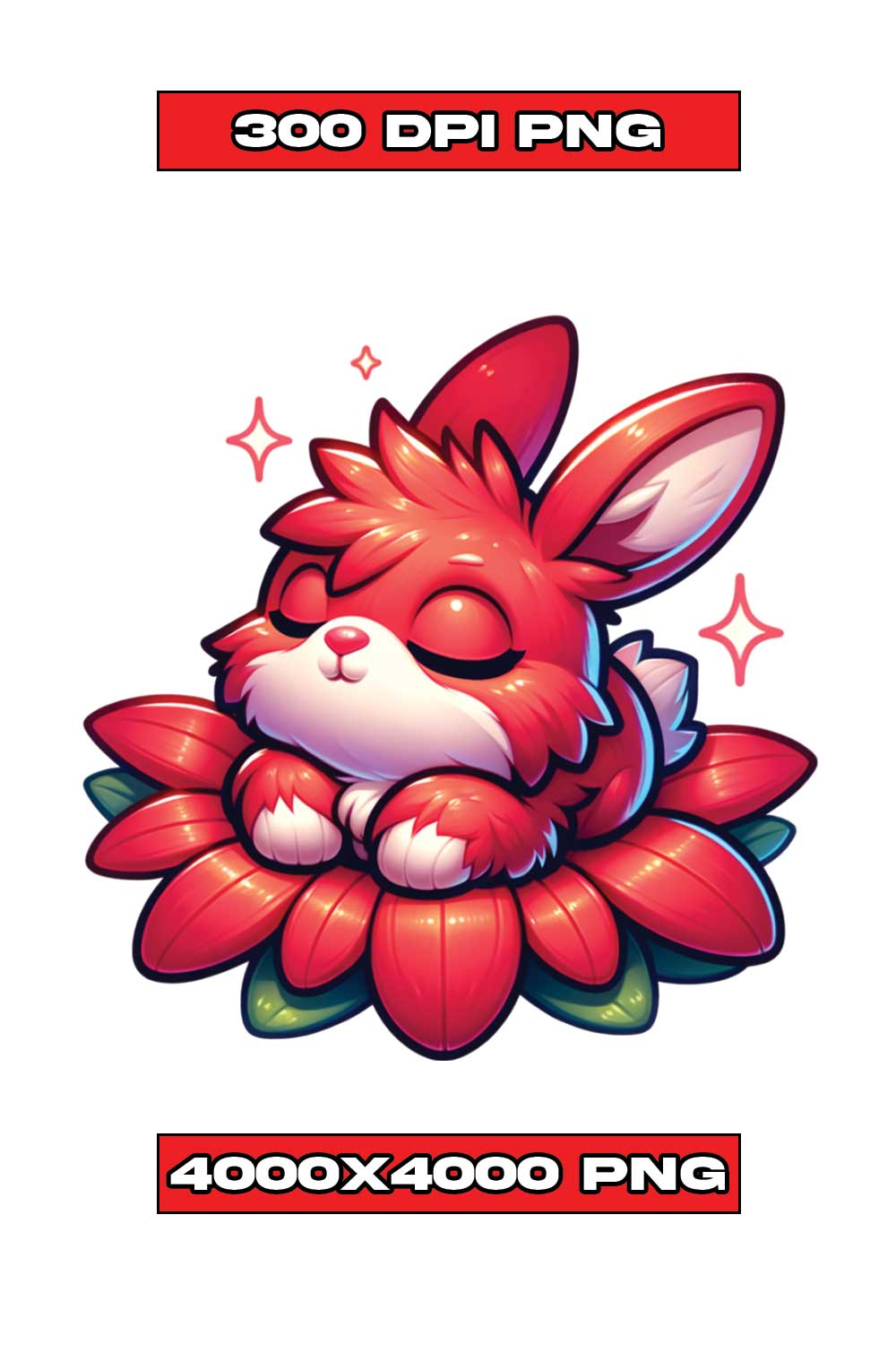 Cute Rabbit resting Sticker pinterest preview image.