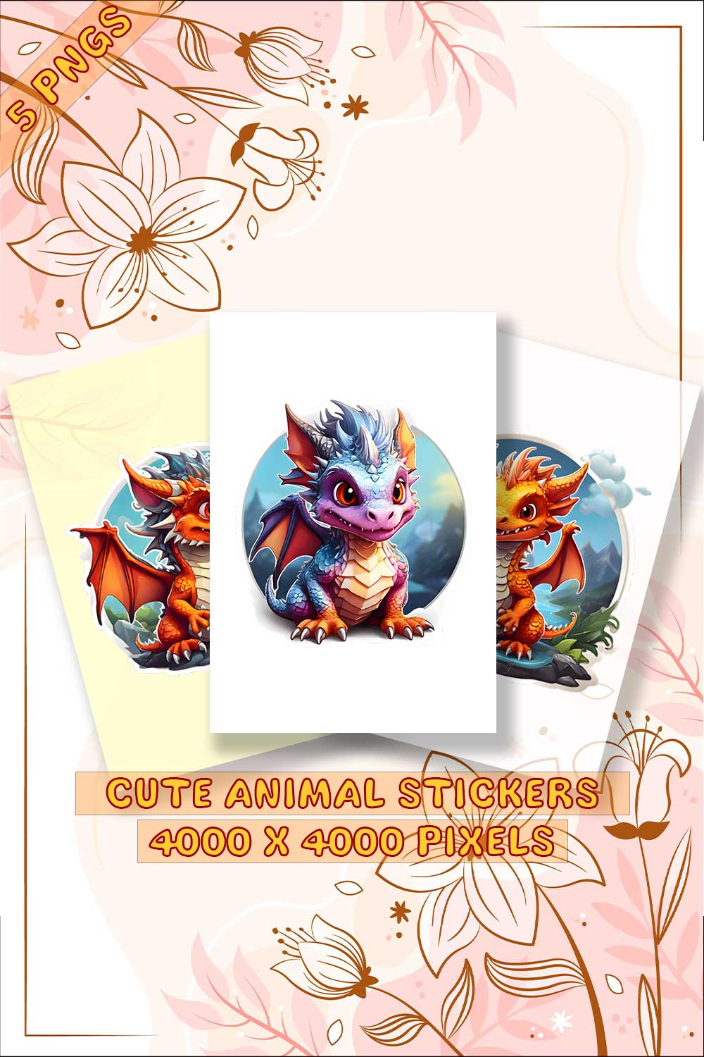 Super Dragon Stickers pinterest preview image.