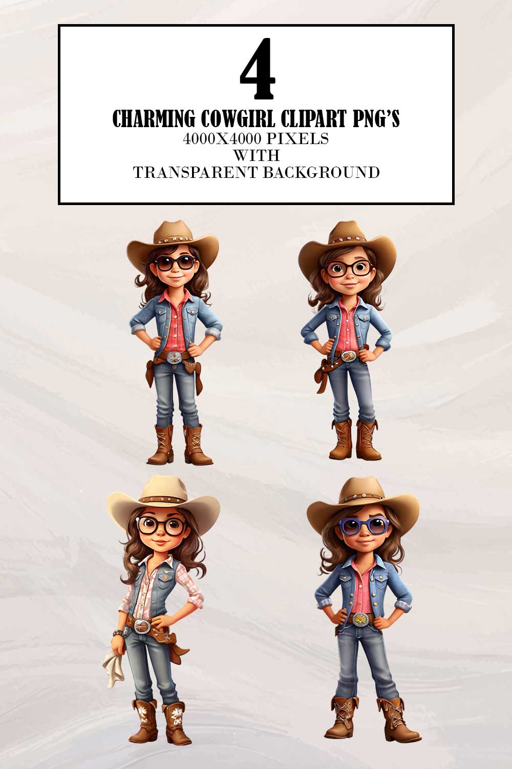 Charming cowgirl Clipart pinterest preview image.