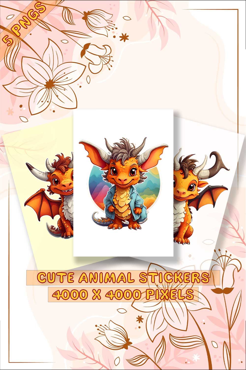 Super Dragon Stickers pinterest preview image.