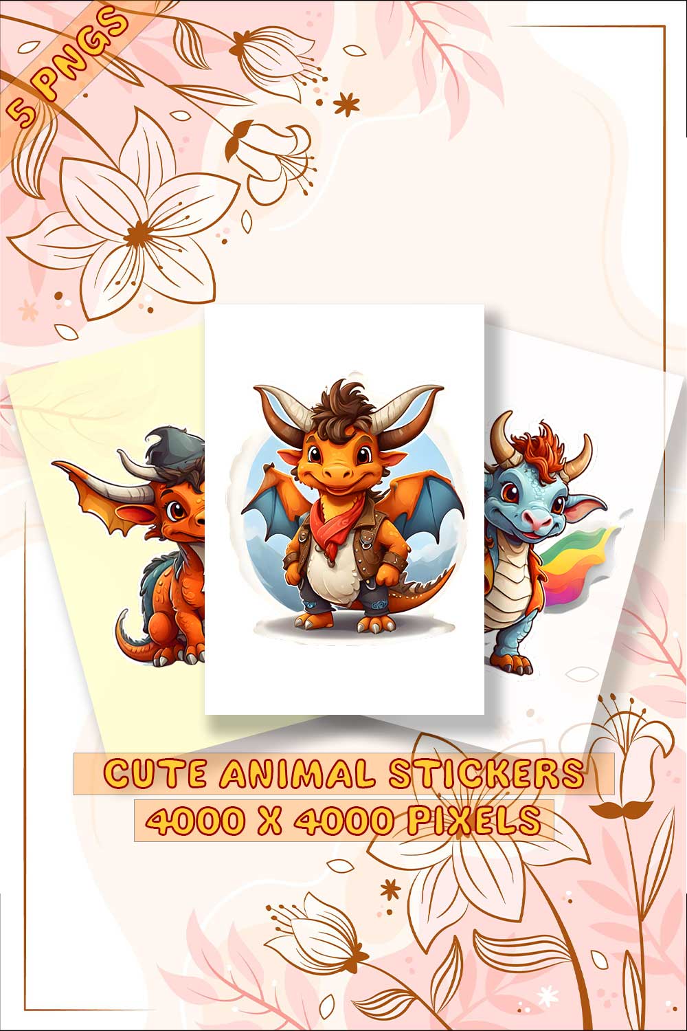 Super Dragon Stickers pinterest preview image.