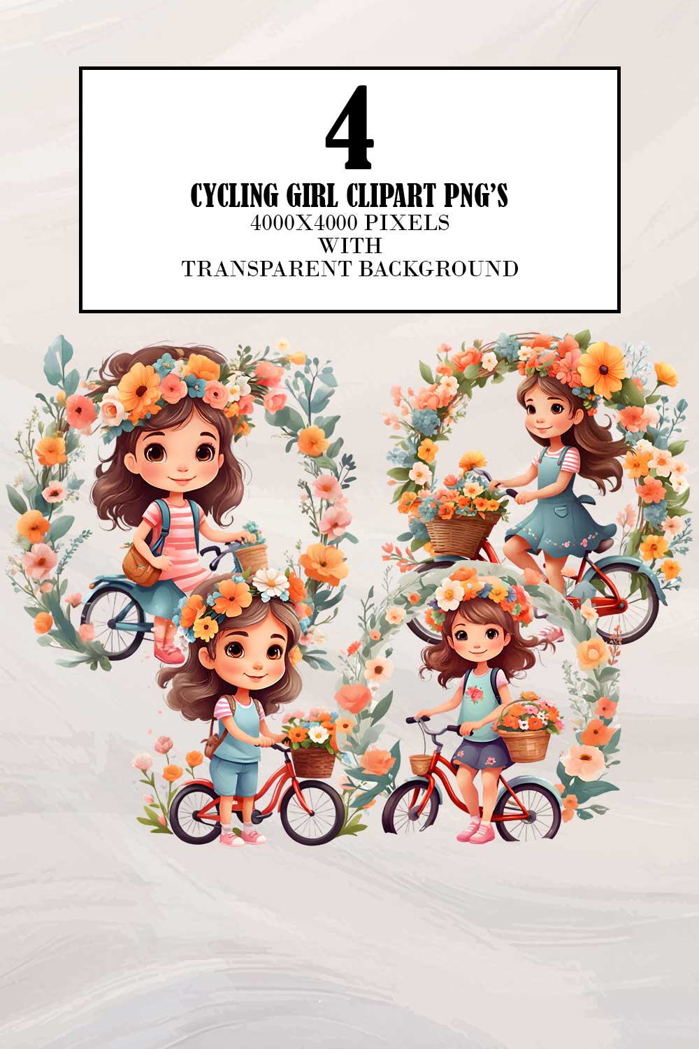 Cycling Girl Clipart pinterest preview image.